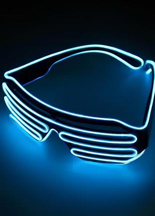Светодиодные led очки resteq синие для вечеринок, 3 режима свечения, в комплекте батарейки for home