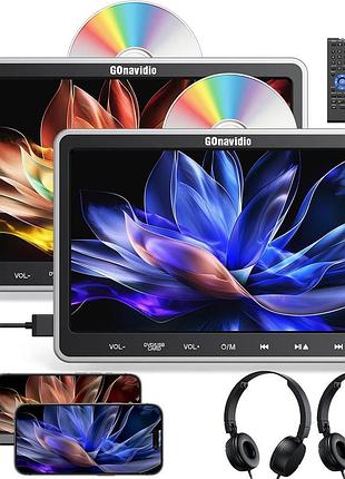 10,1-дюймовий подвійний автомобільний dvd-програвач для дітей з входом hdmi, 2 кронштейни для кріплення навушників