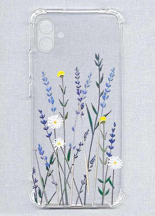 Чохол з потовщеними кутами на samsung galaxy a04e (a042) польові квіти (принт 270)