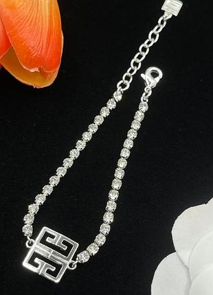 Браслет живанші crystal emblem silver lux люкс якість