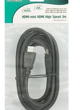 Кабель hdmi-mini high speed 3m greenwave