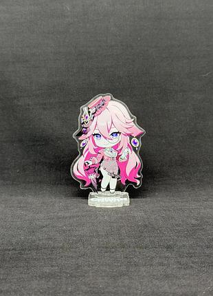 Акриловая коллекционная фигурка геншин импакт - genshin impact chibi яэ мико 4 10 см