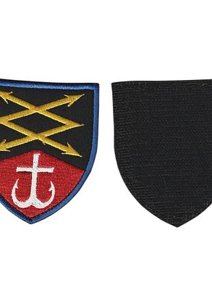 Шеврон военный / армейский, 101 полк связи, на липучке, на черном, всу 7 см * 8 см