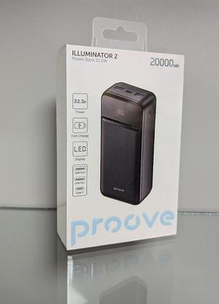 Павербанк proove illuminator 2 30000 mah / прув иллюминатор 2, быстрая зарядка 22.5 w, черный