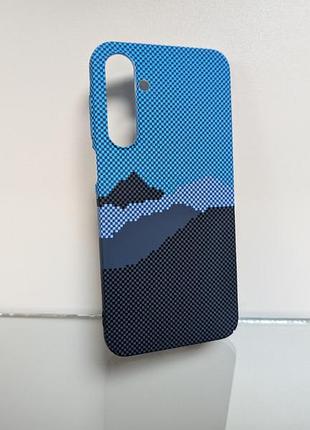 Чехол для samsung a16 / самсунг а16 pitaka style, накладка, поликарбонат, гладкая поверхность, синий