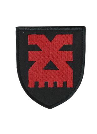 Шеврон зсу, військовий / армійський, бпла «khorne group» 116 омбр, на липучці, на чорному, 7см*8 см