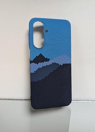 Чехол для samsung a17 / самсунг а17 pitaka style, накладка, поликарбонат, гладкий, синий