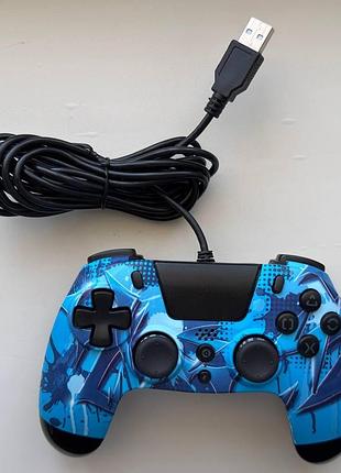 Геймпад gioteck vx4 ps4-07-mu для ps/pc, чорно-синій, дротовий, б/в