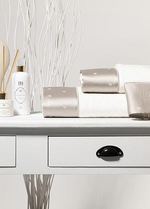 Набор полотенец tivolyo home my love gri 3-lu 30×50 см, 50-100 см,75-150 см махровые кремовые