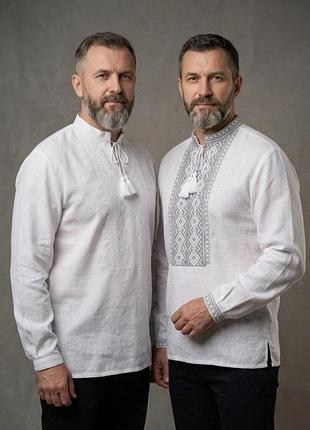 Современная мужская вышитая рубашка в больших размерах скрипка