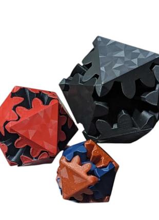 Игрушка icosahedron gears fidget toy для снятия стресса 3d печать