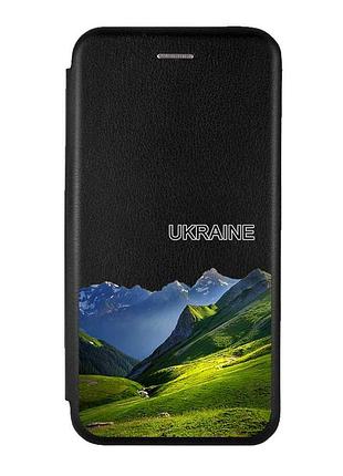 Чохол-книжка чорний з малюнком на samsung galaxy a57 карпати україна (принт 409)