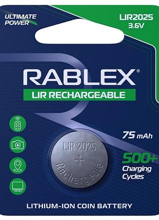 Акумулятор батарейка rablex lir2025 3.6v 75mah цена за 1шт , продажа по блистерам modern home style