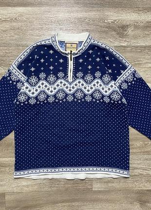 Оригінальний свитер  зип 1/4 vintage dale of norway sweater fair isle 1/4 zip  size m
