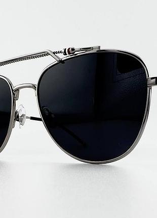 Мужские солнцезащитные очки авиаторы havvs hv68073 a polarized с поляризацией, черные в металлической оправе