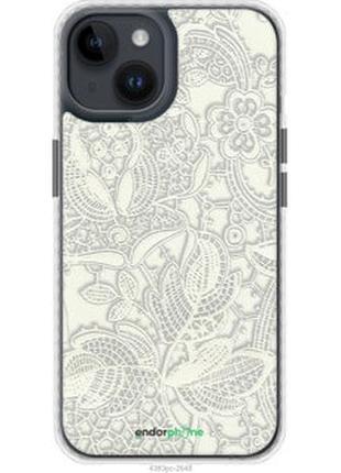Чехол на iphone 14 белое кружево "4383pm-2648-2448"