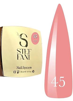 Гель для нігтів steffani builder gel 45 (рожевий беж), моделюючий uv/led професійний, 30ml