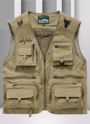 Жилет jp для охоты, рыбалки, туристов 3xl хаки 04678