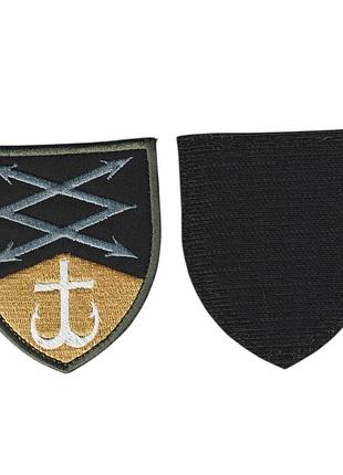 Шеврон военный / армейский, 101 полк связи, на липучке, на черном, всу 7 см * 8 см