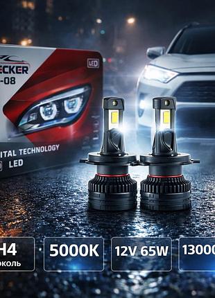 Светодиодные авто led лампы decker pl-08 цоколь h4 5000k 12v 130w на комплект! canbus 13000lm в штатные места!
