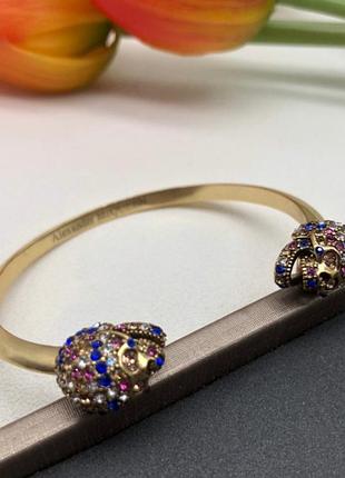 Браслет александр маккуин skull crystal cuff lux люкс качество