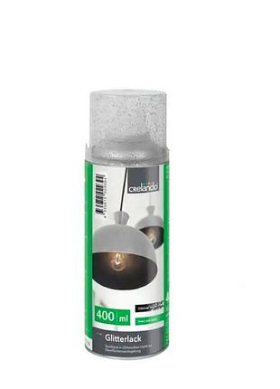Спрей glitterlak с блестками crelando 400 ml серебряный