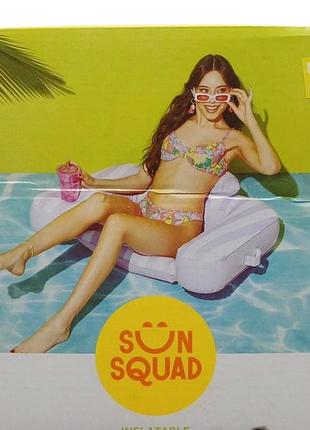 Надувне крісло для басейну sun squad, вбудований тримач для чашок, в полоску (72х93х33.9см) вік 6+