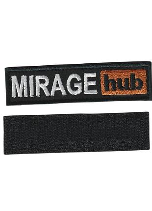 Шеврон mirage hub, на липучке, на черном, всу 8 см * 3,5 см