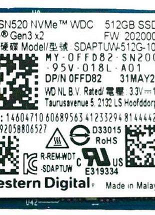 Ssd m.2 nvme 512gb western digital 2230