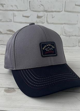 Серая хлопковая бейсболка paul shark (люкс)