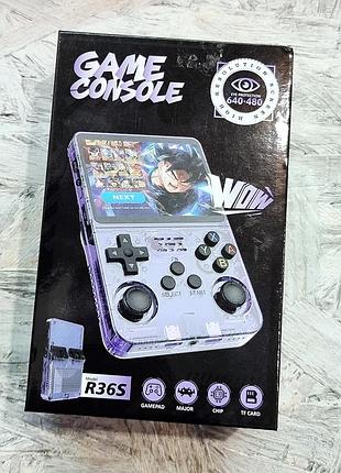 Портативная игровая консоль game console r36s 64gb черный (прозрачный)