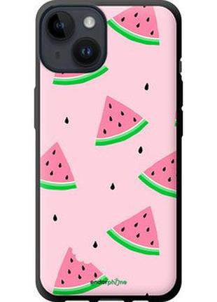 Чехол на iphone 14 розовый арбуз "4314b-2648-2448"