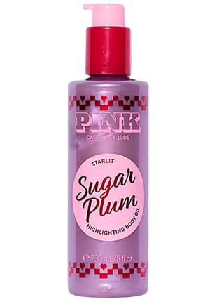 Масло для тела с шиммером pink victoria’s secret sugar plum highlighting oil 236 мл