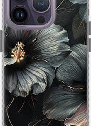Чехол на iphone 14 pro max черные цветы "6031pc-2667-2448"