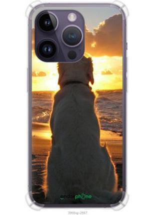 Чехол на iphone 14 pro max закат и собака "3966sp-2667-2448"