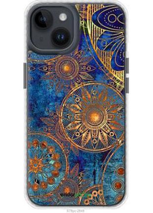 Чехол на iphone 14 золотой узор "678pc-2648-2448"