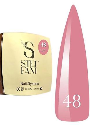 Гель для ногтей steffani builder gel 48 (темный беж), моделирующий uv/led профессиональный, 30ml