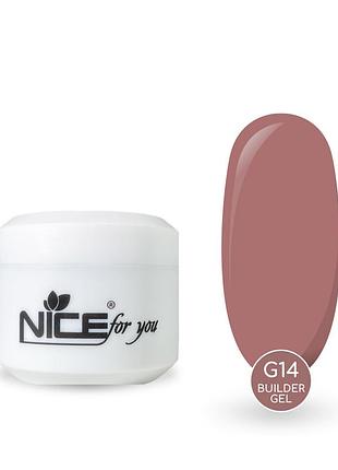 Гель для нарощування nice for you builder gel g-14 terra rose теракотова троянда 30 г