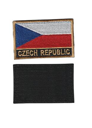 Шеврон зсу, військовий / армійський, чехія прапор, на липучці, 5 см * 8 см