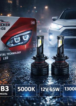 Светодиодные авто led лампы decker pl-08 цоколь hb3 (9005) 5000k 12v 130w на комплект! canbus 13000lm в штатные места!