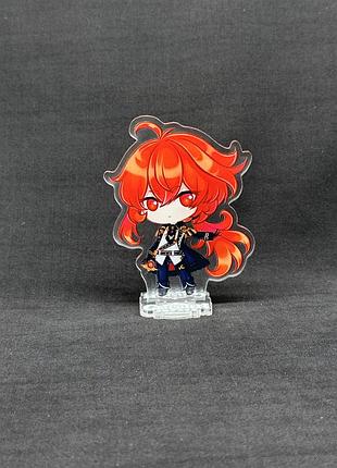 Акриловая коллекционная фигурка геншин импакт - genshin impact chibi дилюк (dilyuk) 1 10 см
