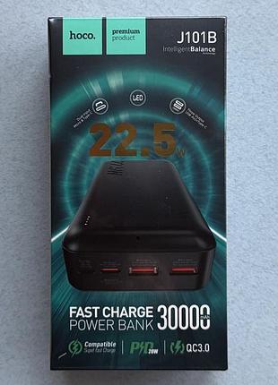 Hoco j101b fast charge – повербанк 30000 маг 111 вт·год із швидкою зарядкою 22,5 вт + pd 20 вт