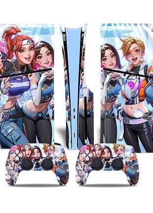 Вінілова наклейка overwatch 2 для playstation 5 slim de / ps5 slim disk edition