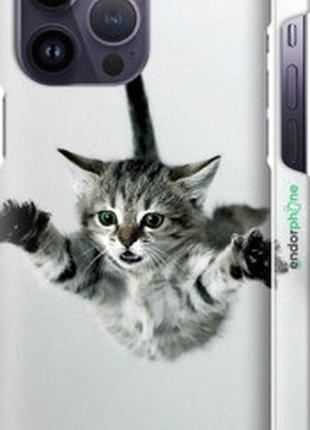 Чехол на iphone 14 pro max летящий котёнок "2322m-2667-2448"