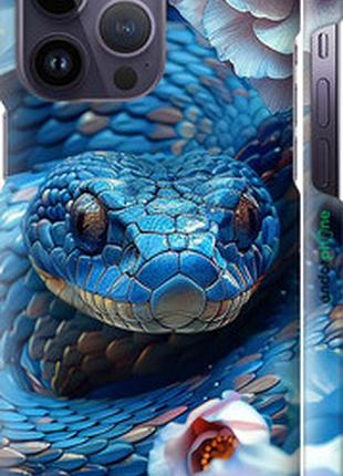 Чехол на iphone 14 pro max blue snake "6079m-2667-2448"