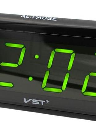 Часы электронные vst-730, салатовое свечение modern home style