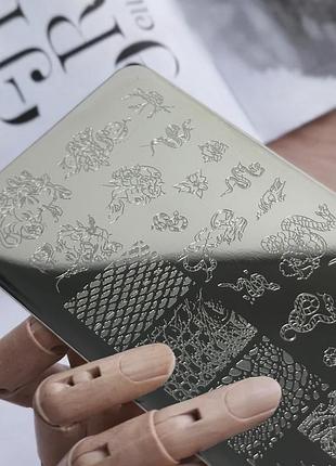 Пластина для стемпинга designer professional 229 (смешанный принт, лицо)