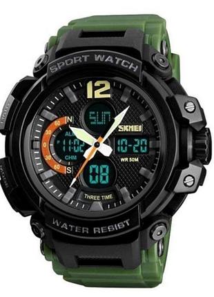 Годинники наручні skmei 1343ag, army green, 9744 modern home style