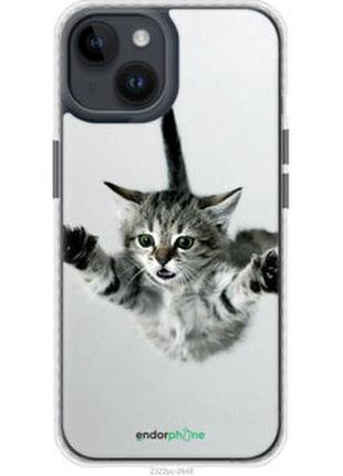 Чехол на iphone 14 летящий котёнок "2322pm-2648-2448"