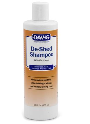 Шампунь для собак и котов, davis de-shed shampoo дэвис полегшения линьки концентрат 355 мл
